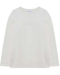 Max Mara - Hoodies & Sweatvesten ,Wit ,Katoen Witte Trui Puur Katoen - Lyst