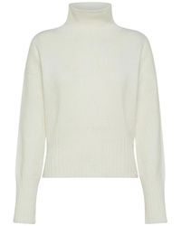 Peuterey - Truien & Vesten ,Wit ,Wol Carded Wool Turtleneck Sweater - Lyst