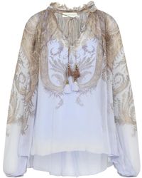 Zimmermann - Overhemden ,Veelkleurig ,Flowy Hypnotic Blouse - Lyst
