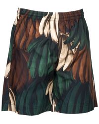 MSGM - Korte Broeken ,Veelkleurig ,Katoen Bananas Short - Lyst