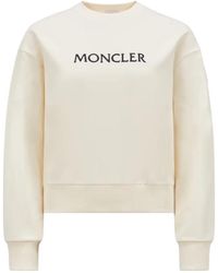 Moncler - Bestickter logo baumwoll-sweatshirt - Lyst