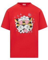 KENZO - Tops ,Rood ,Katoen Wild Tiger Oversized T-Shirt - Lyst