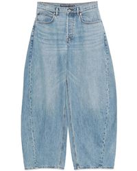 Alexander Wang - Crystal Embellished Wide-Leg Jeans - Lyst