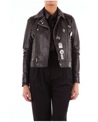 Saint Laurent Leather Jacket 530735yc2po - Zwart