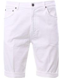 Dondup - Weiße bermuda-shorts mit metall-logo - Lyst