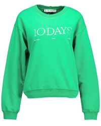 10Days - Stilvoller logo sweater in grün - Lyst