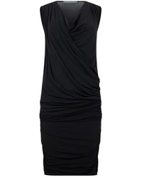 Alberta Ferretti - Kleedjes ,Zwart ,Fitted Dress With Draping - Lyst