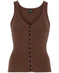 Birgitte Herskind - Tops ,Bruin ,Minimalistische Bruine Gebreide Top - Lyst