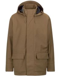 K-Way - Tech Wool Blend Jas Met Capuchon - Lyst