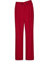 co'couture - Broeken ,Rood ,Polyester Elegante Wijde Pijp Broek Flame - Lyst