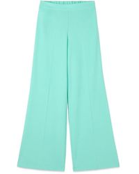 Oltre - Broeken ,Groen ,Polyester Wide-Leg Palazzo Broek - Lyst