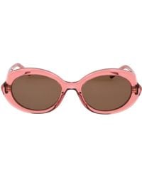 Loewe - Accessoires ,Roze ,Slim Oval Zonnebril - Lyst