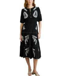 Pepe Jeans - Bohemian Schwarzes Midi-Kleid - Lyst