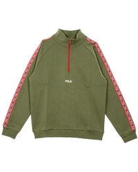 Fila - Udell Lichtgewicht Herensweatshirt Met Col, Diep Korstmossengroen - Lyst
