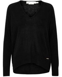 Inwear - Truien & Vesten ,Zwart ,Kasjmier Zwarte V-Hals Premium Pullover Trui - Lyst