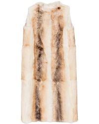 Yves Salomon - Gestreepte Mouwloze Vest - Lyst