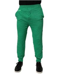DSquared² - Groene Stretchstof Casual Jogger Broek - Lyst