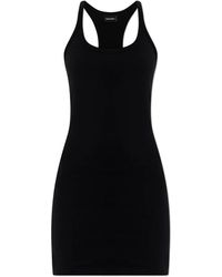 DSquared² - Kleedjes ,Zwart ,Katoen Sleeveless Dress - Lyst