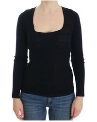 Ermanno Scervino - Truien & Vesten ,Blauw ,Wol Blauwe Wollenmix Longsleeve Trui - Lyst