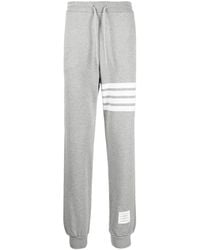 Thom Browne - Broeken ,Grijs ,Katoen Grijze 4-Bar Loopback Joggingbroek - Lyst