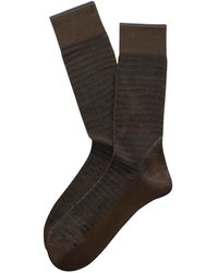Marcoliani - Ondergoed ,Bruin ,Kasjmier Mousse Of Modal Stripes Kniekousen - Lyst