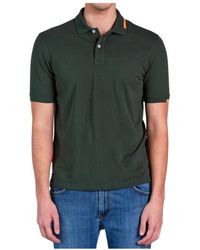Suns - Tops ,Groen ,Katoen Klassiek Groen Poloshirt Met Fluorescerend Tag Detail - Lyst