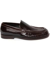 Dries Van Noten - Dunkelbraune Lackleder Slip-On Schuhe - Lyst