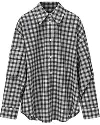 Akep - Overhemden ,Zwart ,Katoen Oversize Check Shirt - Lyst
