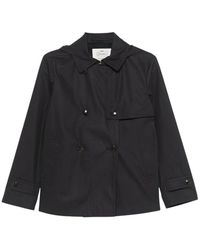 Herno - Jassen ,Blauw ,Katoen Hooded Trench Coat - Lyst