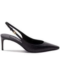 Dolce & Gabbana - Leather Slingback Décolleté Pumps - Lyst