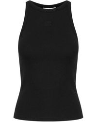 Gestuz - Tops ,Zwart ,Katoen Logo Tank Top Slim-Fit - Lyst