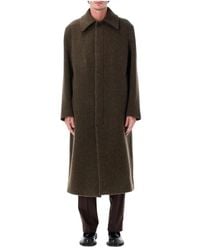 sunflower - Groene Mos Wol Lange Jas Aw25 - Lyst