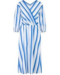 Marc Cain - Wickelkleid Mit Streifen Und V-Ausschnitt - Lyst