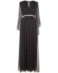 Alberta Ferretti - Chiffon Lange Jurk - Lyst