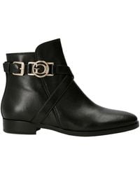 Guess - Schoenen ,Zwart ,Leer Enkellaarsjes - Lyst