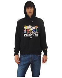 Sun 68 - Hoodies & Sweatvesten ,Zwart ,Peanuts Graphic Hoodie - Lyst