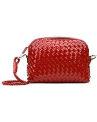 Dragon Diffusion - Rote Leder Geflochtene Schultertasche - Lyst