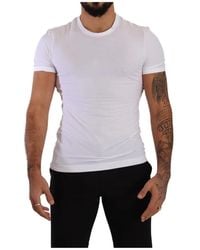 Dolce & Gabbana - Weiße T-Shirt-Unterwäsche aus Baumwollstretch mit Rundhalsausschnitt - Lyst