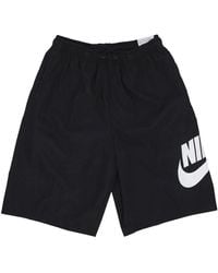 Nike - Club gewebte shorts schwarz/weiß - Lyst