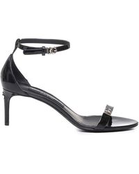Dolce & Gabbana - Sandalias de cuero con efecto espejo negro - Lyst