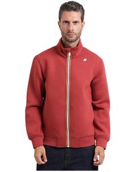 K-Way - Hoodies & Sweatvesten ,Rood ,Polyester Finn Spacer Sweatshirt - Lyst