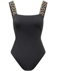 Versace - Badmode ,Zwart ,Nylon Greca One-Piece Badpak - Lyst