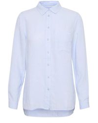 Part Two - Overhemden ,Blauw ,Linnen Heather Linnen Shirt Met Knopen - Lyst