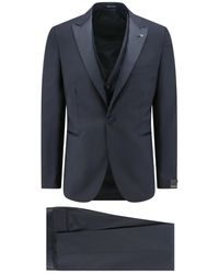 Tagliatore - Virgin Wool Tuxedo Met Gilet - Lyst