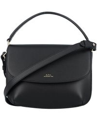 A.P.C. - Schwarze leder mini schultertasche - Lyst