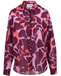 Niu - Overhemden ,Veelkleurig ,Katoen Geometric Print Shirt - Lyst