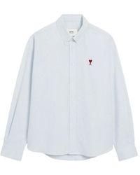 Ami Paris - Blauw Katoenen Overhemd Aw25 - Lyst