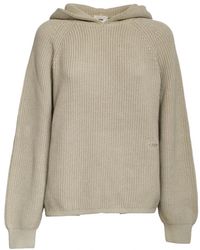 Autry - Hoodies & Sweatvesten ,Grijs ,Katoen Gebreide Hoodie - Lyst