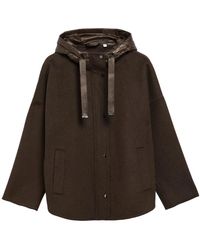 Comma, - Jassen ,Bruin ,Leer Cape Jacket - Lyst