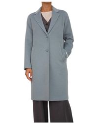Marella - Blauwe Jas Met Polyester En Elastaan - Lyst